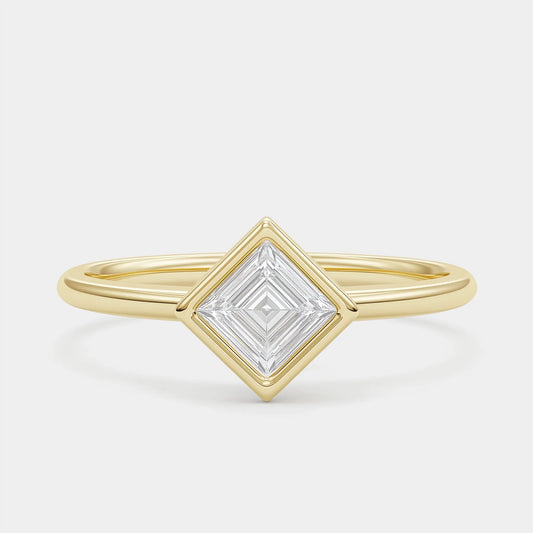 Prism - Asscher Bezel Set Diamond Engagement Ring AG & CO Jewellery