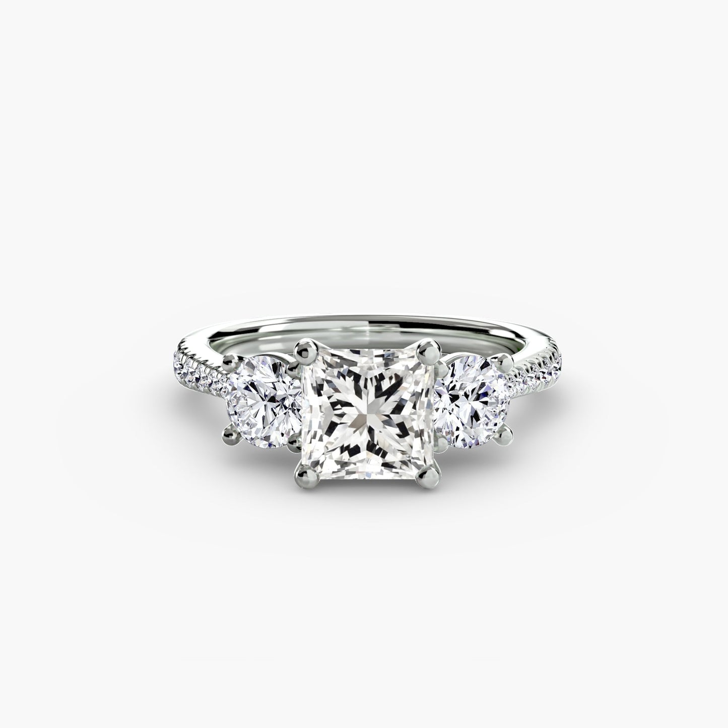 three-stone with pavé band ag & co jewellery