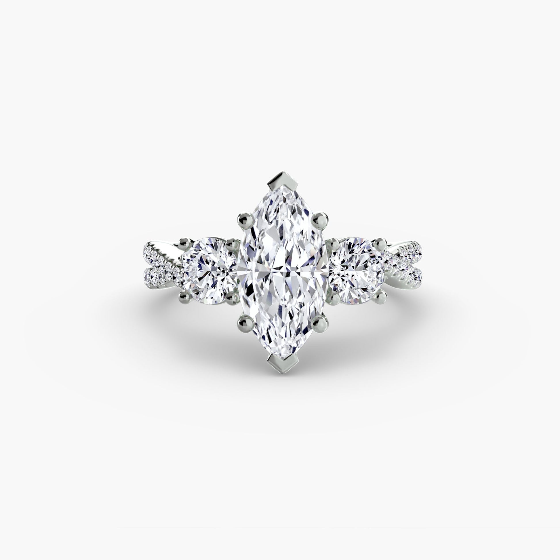 Three-Stone with Pavé Band 2 AG & CO Jewellery