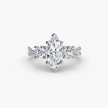 Three-Stone with Pavé Band 2 AG & CO Jewellery