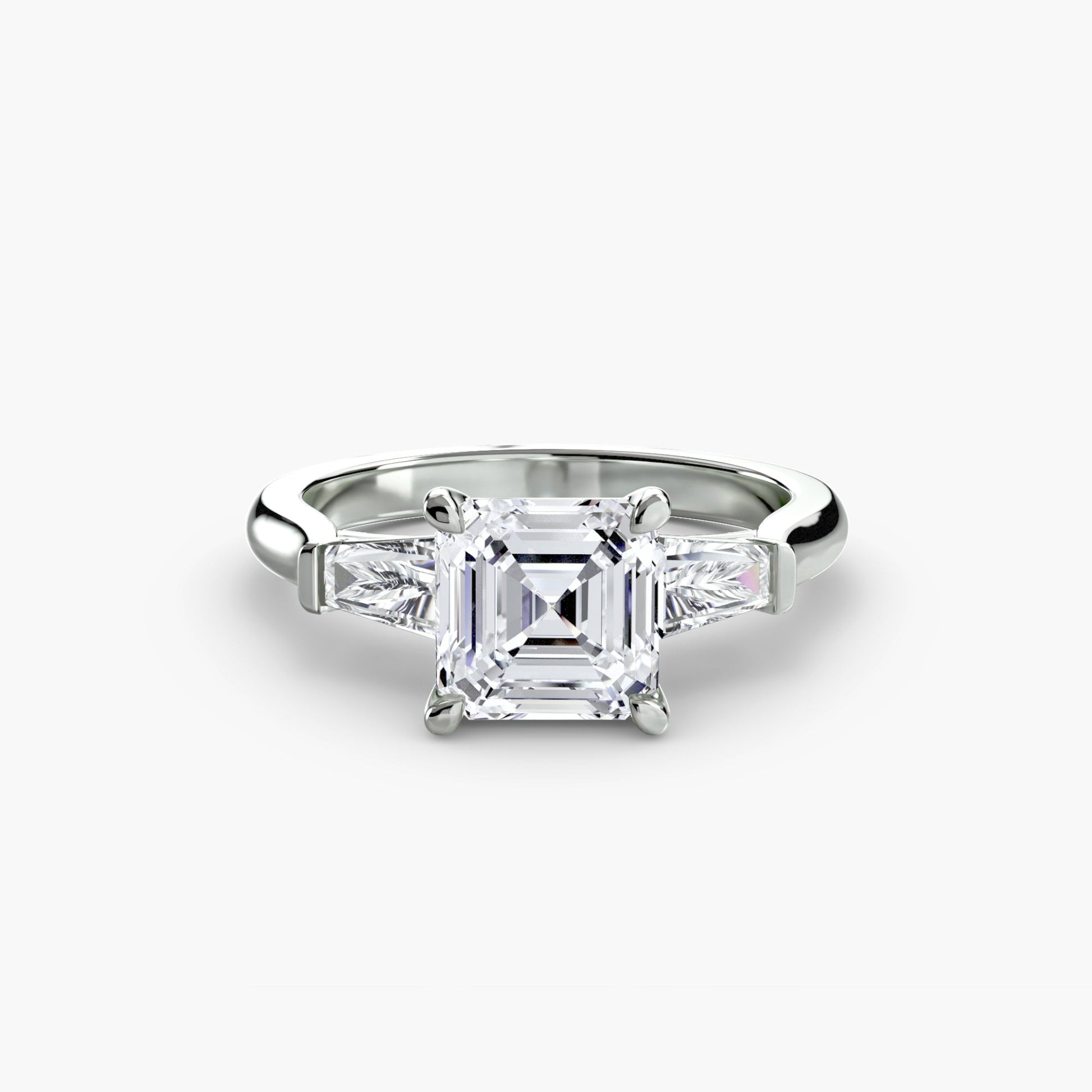 Three-Stone Ring (Baguette Side Stones) AG & CO Jewellery