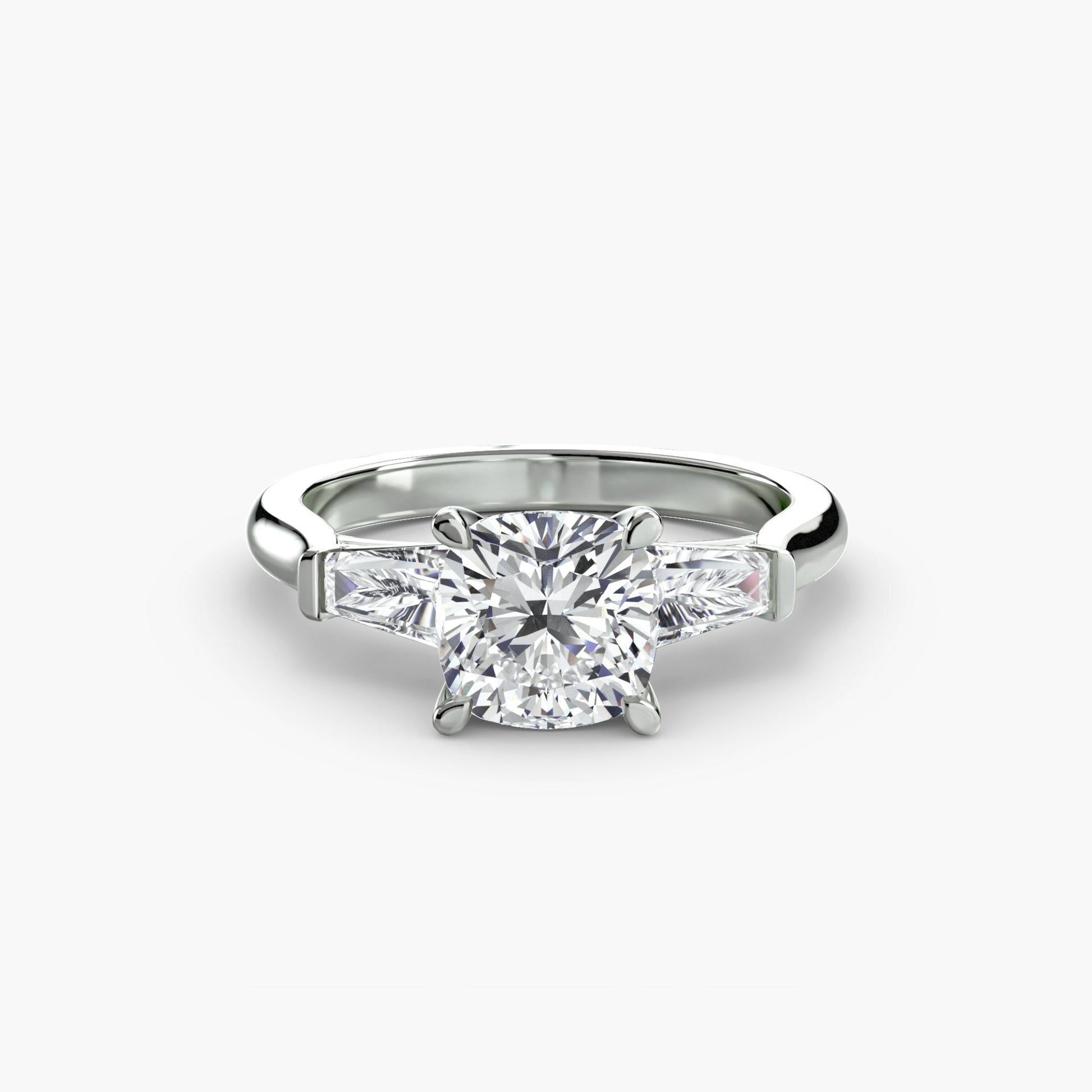 Three-Stone Ring (Baguette Side Stones) AG & CO Jewellery