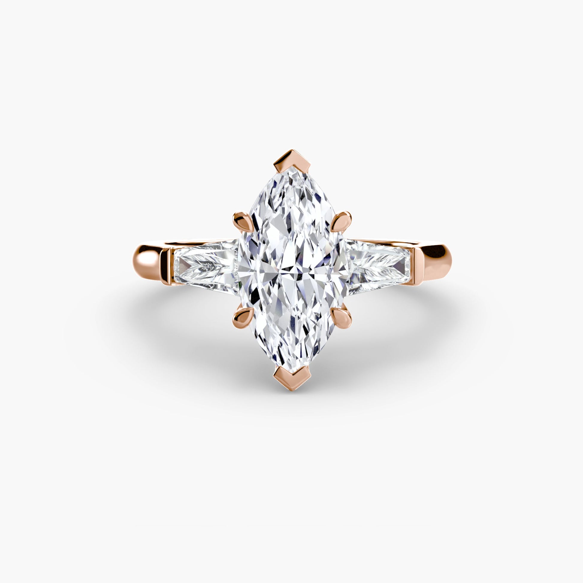 Three-Stone Ring (Baguette Side Stones) AG & CO Jewellery