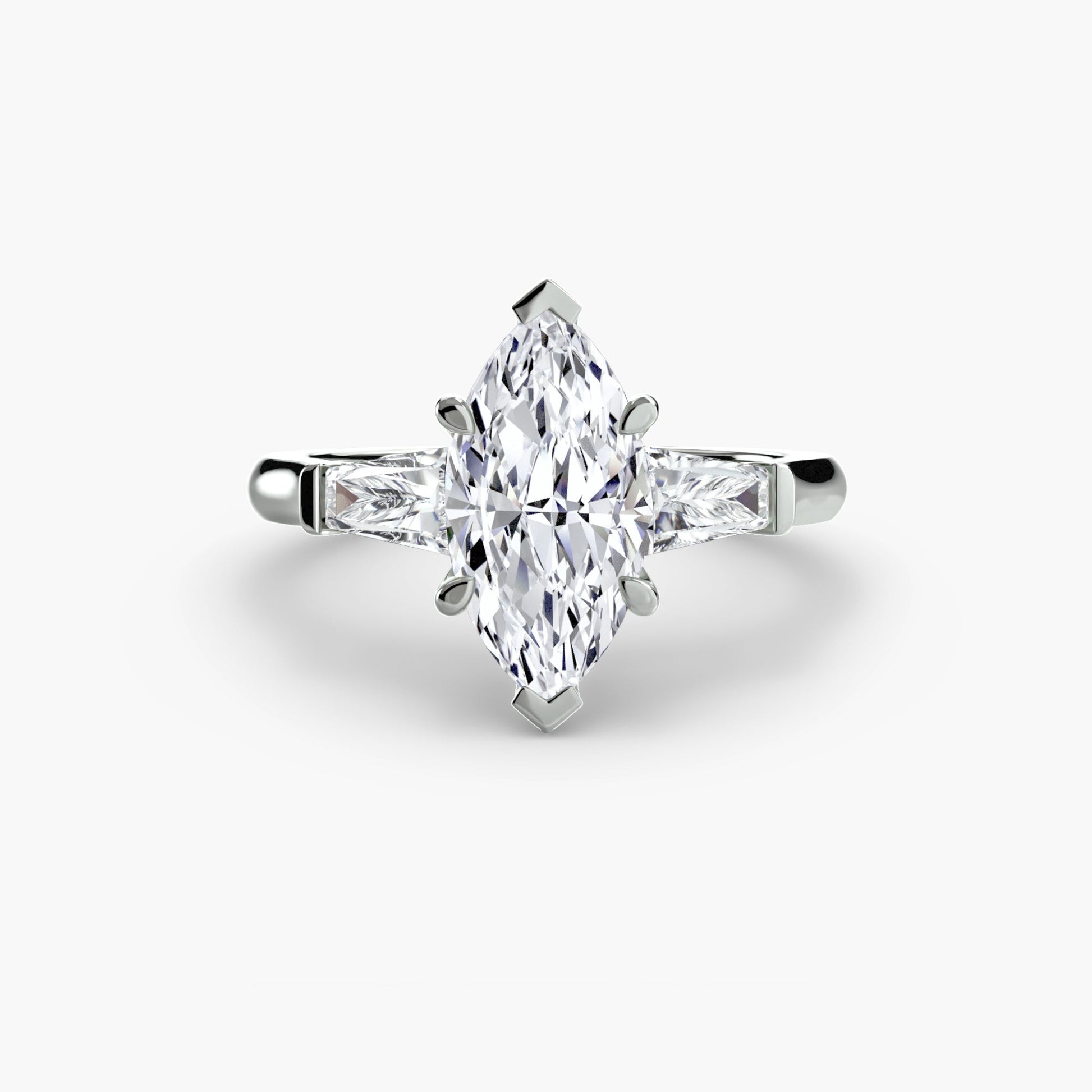 Three-Stone Ring (Baguette Side Stones) AG & CO Jewellery