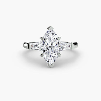 Three-Stone Ring (Baguette Side Stones) AG & CO Jewellery