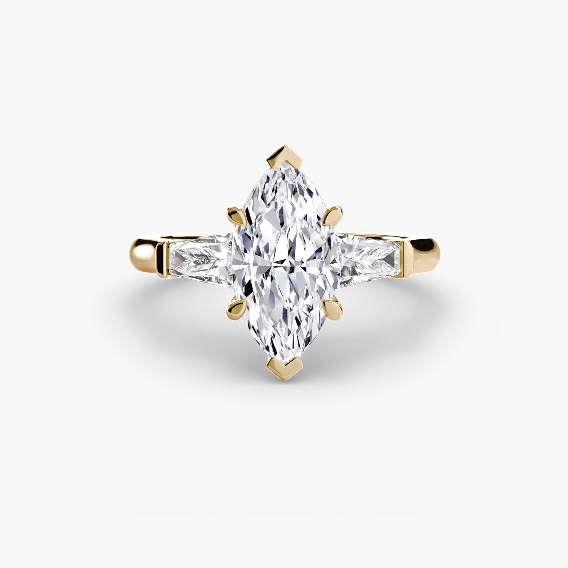 Three-Stone Ring (Baguette Side Stones) AG & CO Jewellery