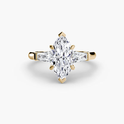 Three-Stone Ring (Baguette Side Stones) AG & CO Jewellery