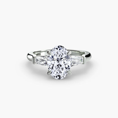 Three-Stone Ring (Baguette Side Stones) AG & CO Jewellery