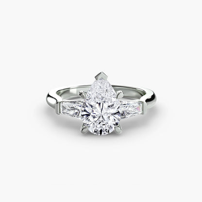 Three-Stone Ring (Baguette Side Stones) AG & CO Jewellery