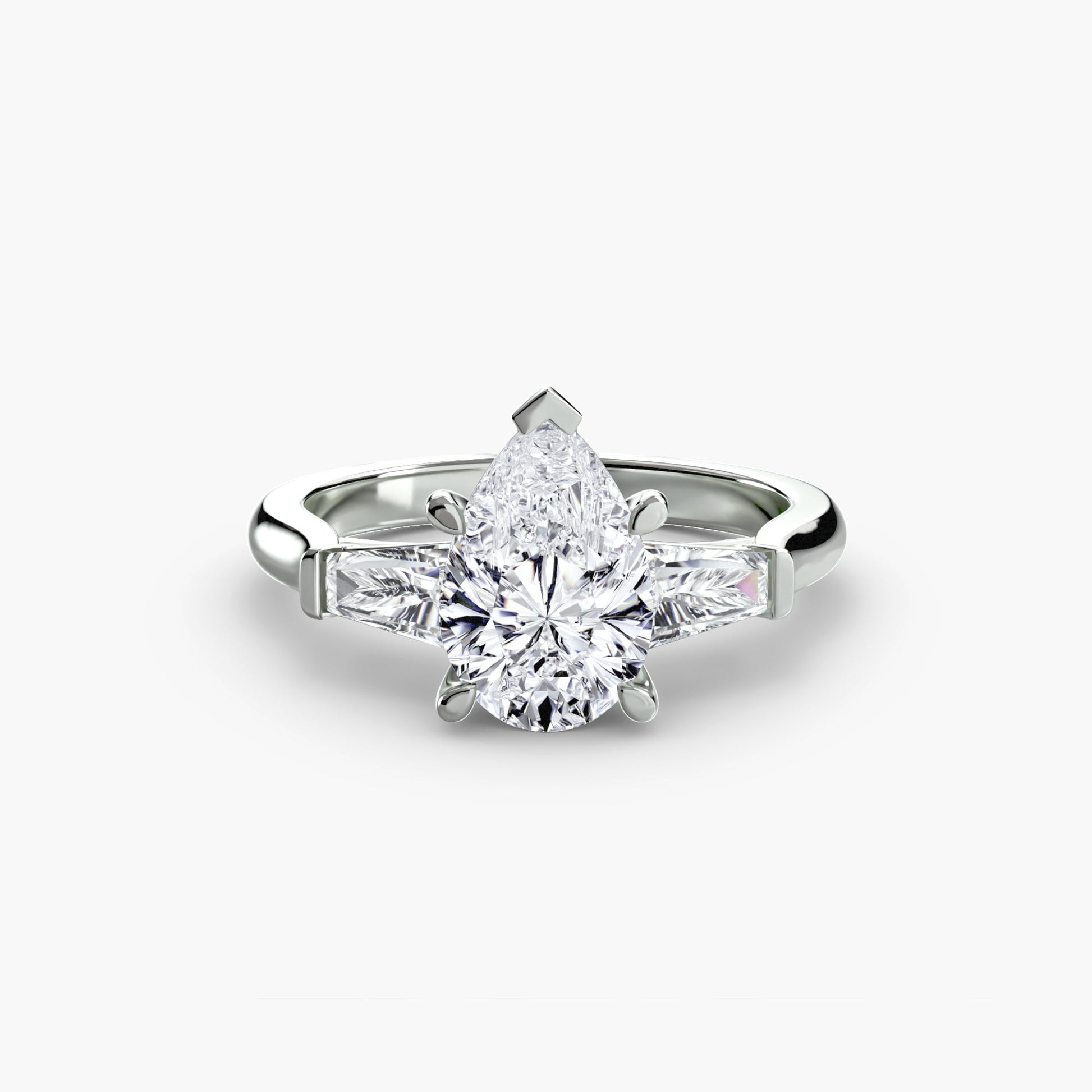 Three-Stone Ring (Baguette Side Stones) AG & CO Jewellery