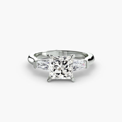 Three-Stone Ring (Baguette Side Stones) AG & CO Jewellery
