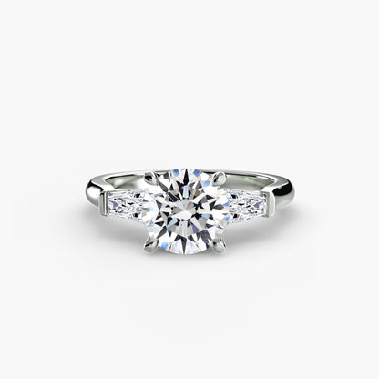 Three-Stone Ring (Baguette Side Stones) AG & CO Jewellery