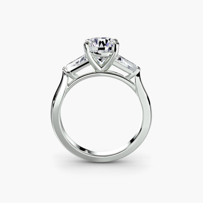 Three-Stone Ring (Baguette Side Stones) AG & CO Jewellery