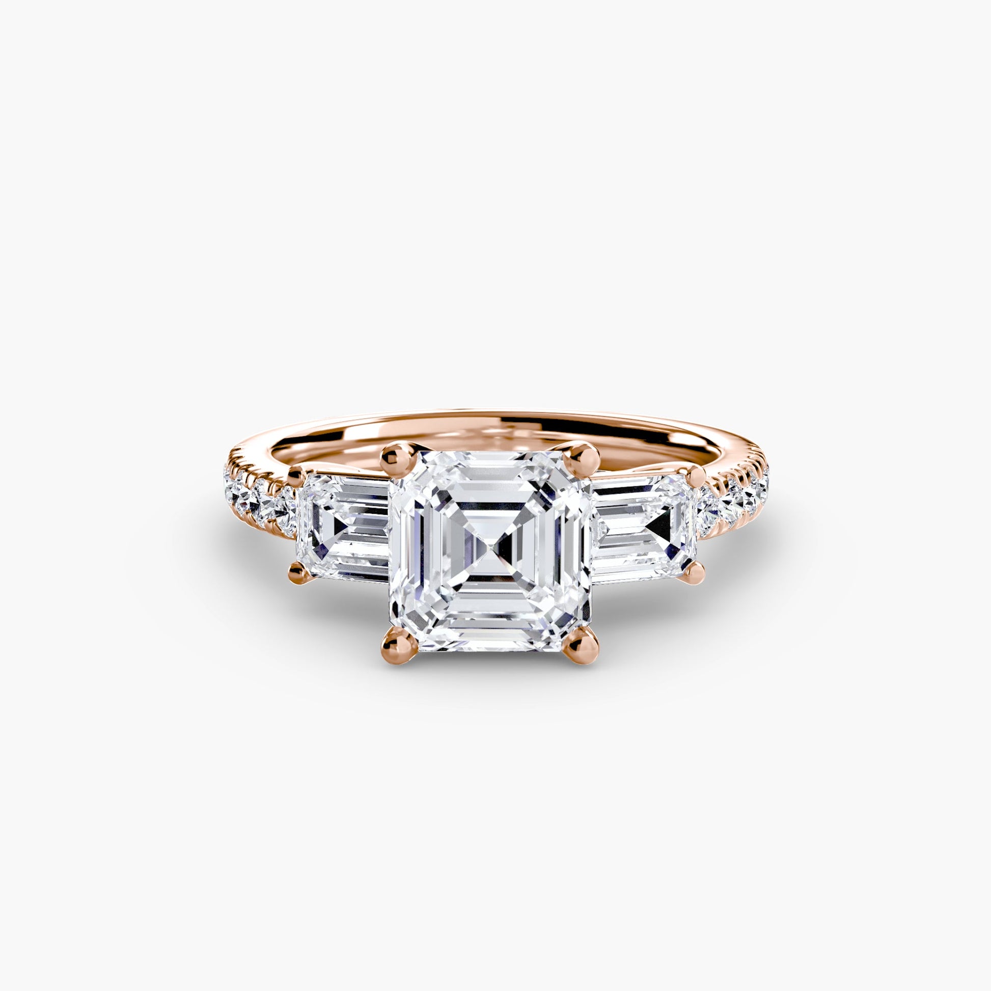 Three-Stone Ring with Pavé Band 4 AG & CO Jewellery