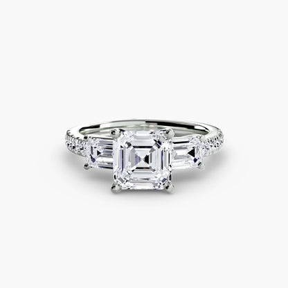 Three-Stone Ring with Pavé Band 4 AG & CO Jewellery