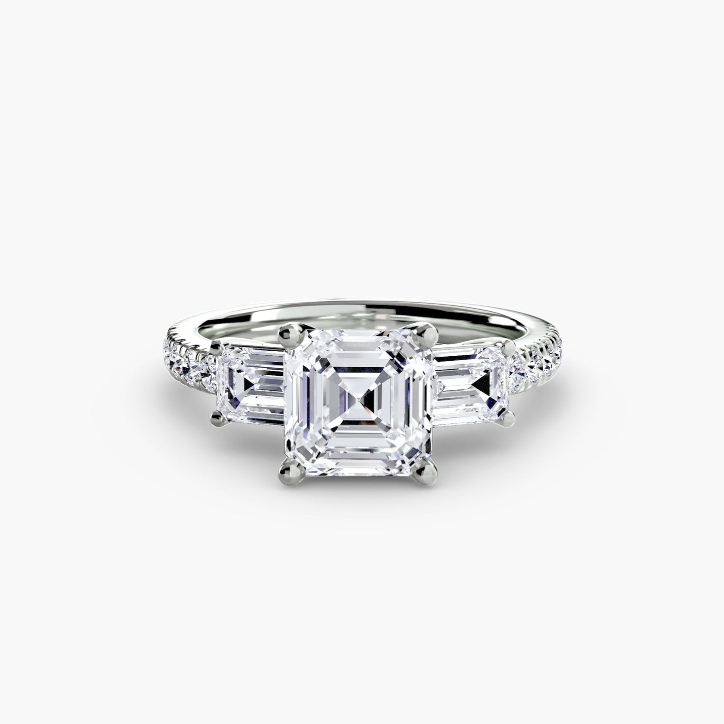 three-stone ring with pavé band 4 ag & co jewellery