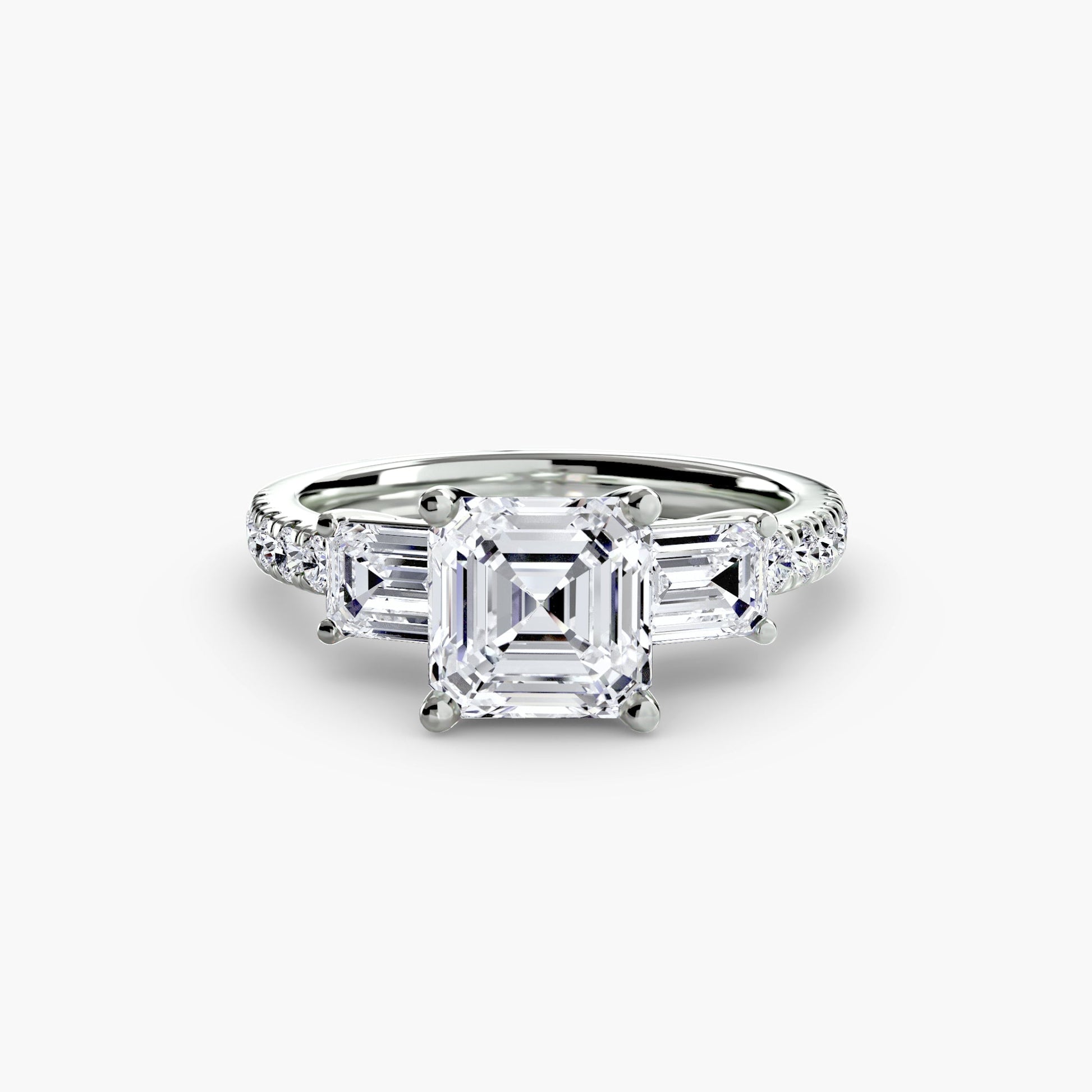 Three-Stone Ring with Pavé Band 4 AG & CO Jewellery