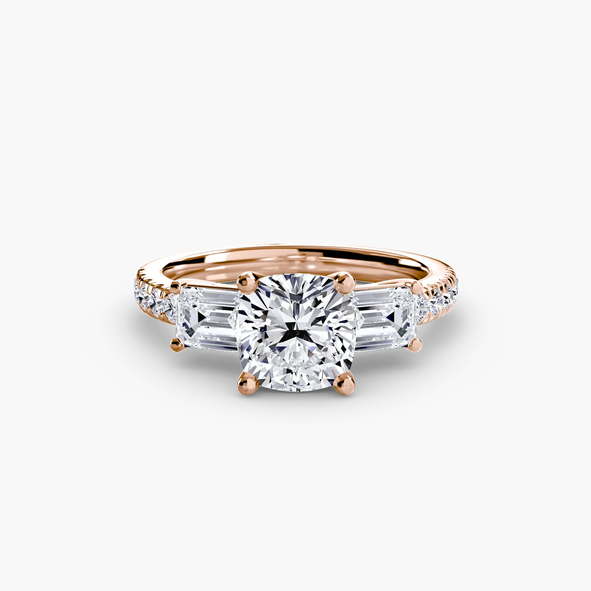 Three-Stone Ring with Pavé Band 4 AG & CO Jewellery