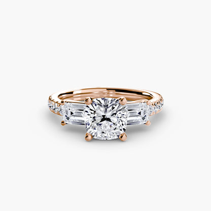 Three-Stone Ring with Pavé Band 4 AG & CO Jewellery