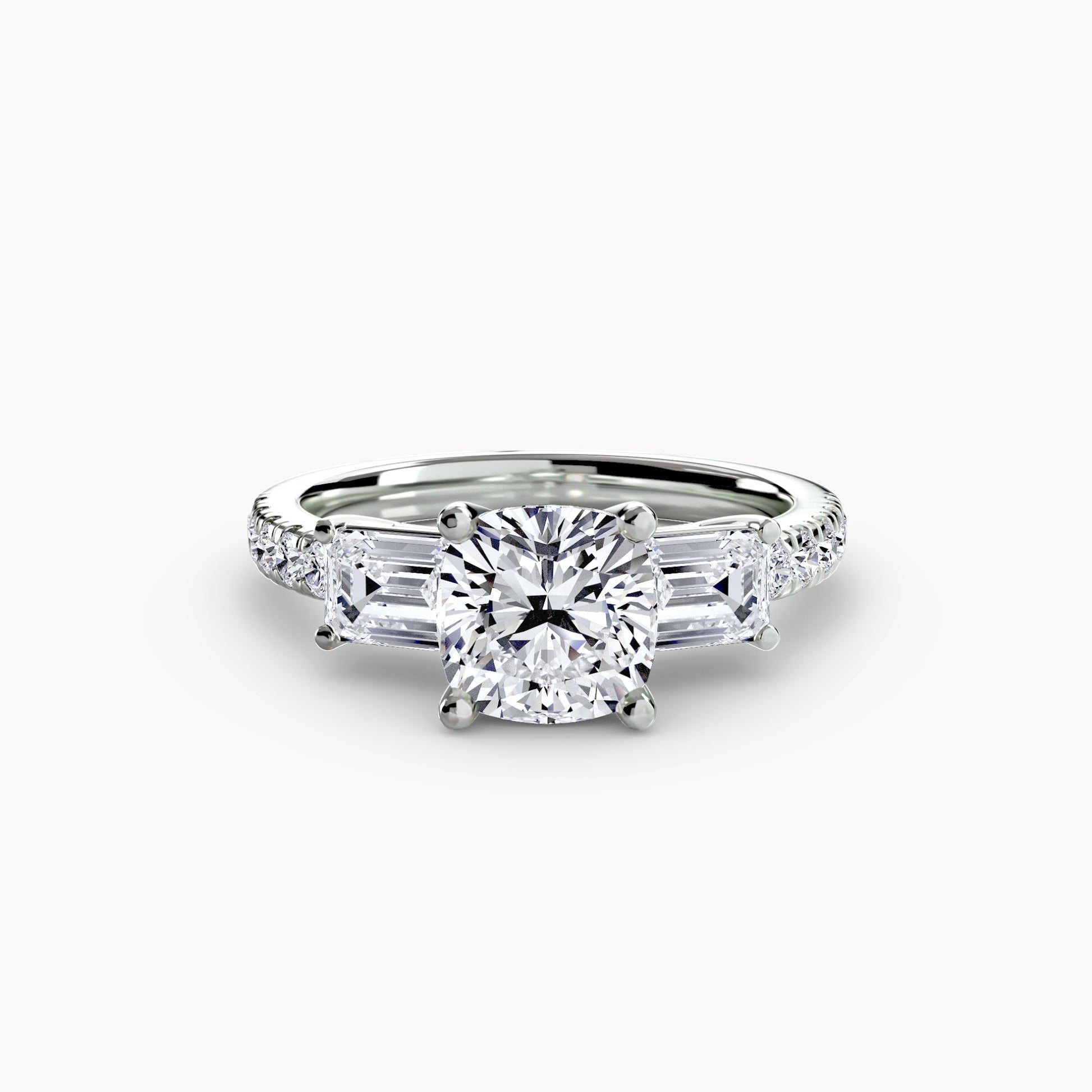 Three-Stone Ring with Pavé Band 4 AG & CO Jewellery