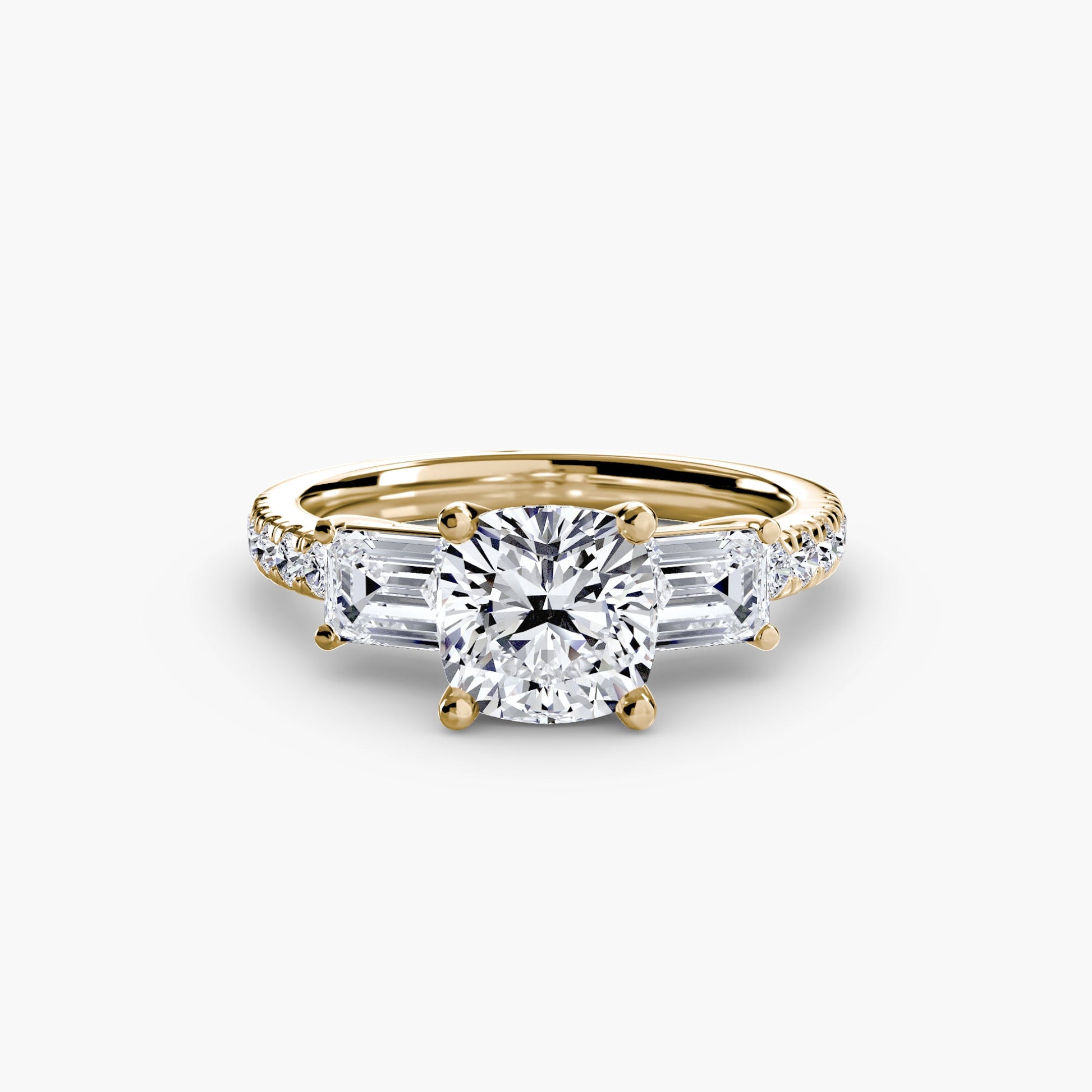 Three-Stone Ring with Pavé Band 4 AG & CO Jewellery