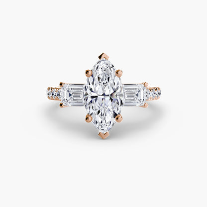 Three-Stone Ring with Pavé Band 4 AG & CO Jewellery