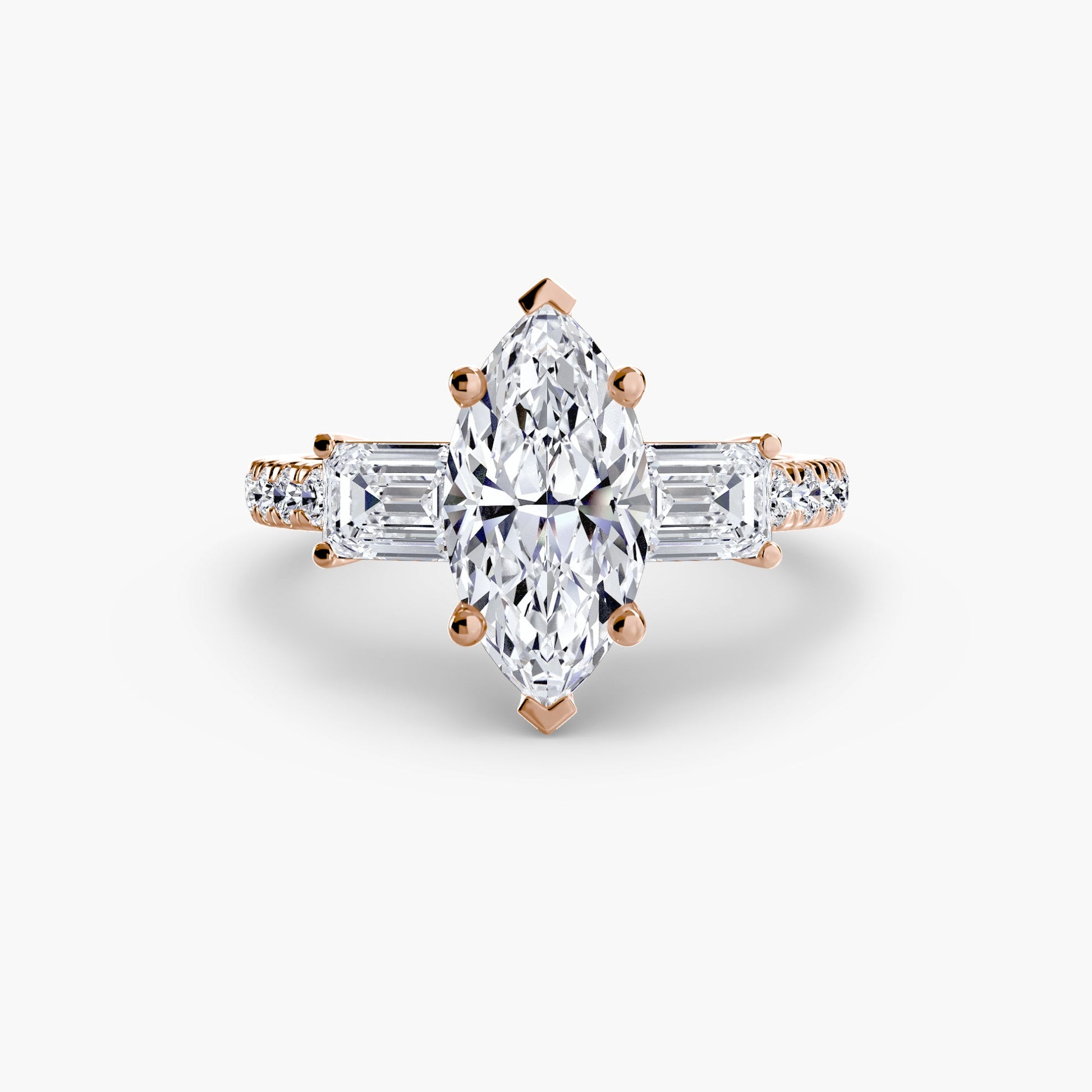 Three-Stone Ring with Pavé Band 4 AG & CO Jewellery