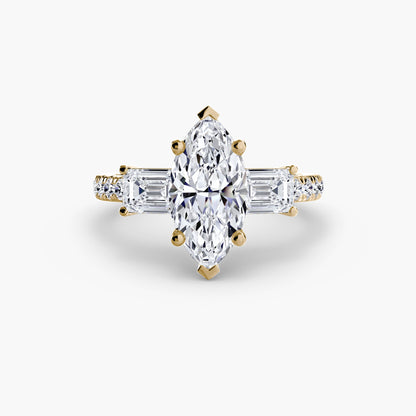 Three-Stone Ring with Pavé Band 4 AG & CO Jewellery
