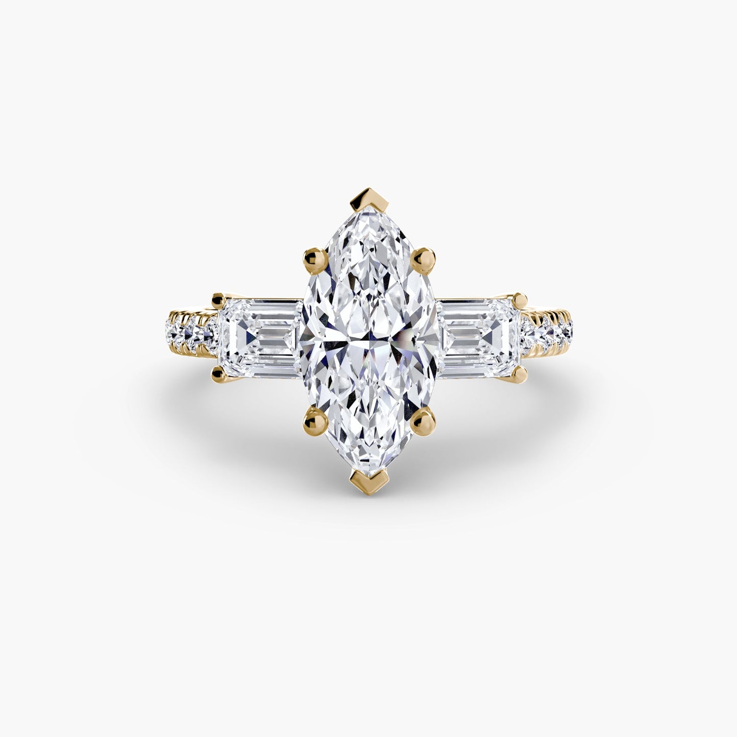 three-stone ring with pavé band 4 ag & co jewellery