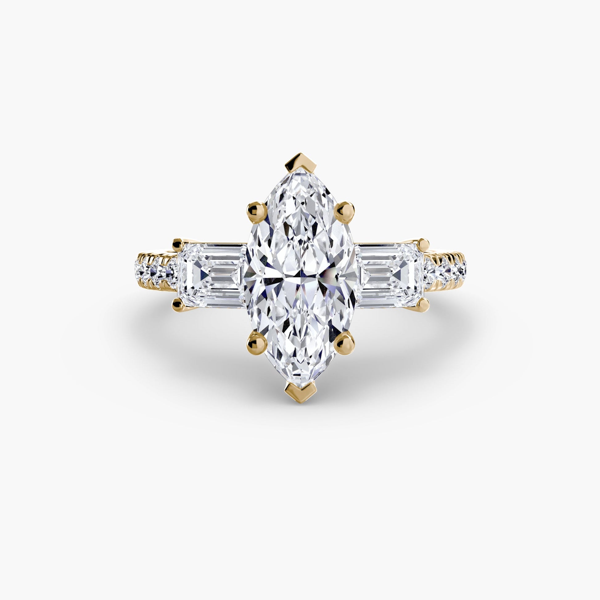 Three-Stone Ring with Pavé Band 4 AG & CO Jewellery