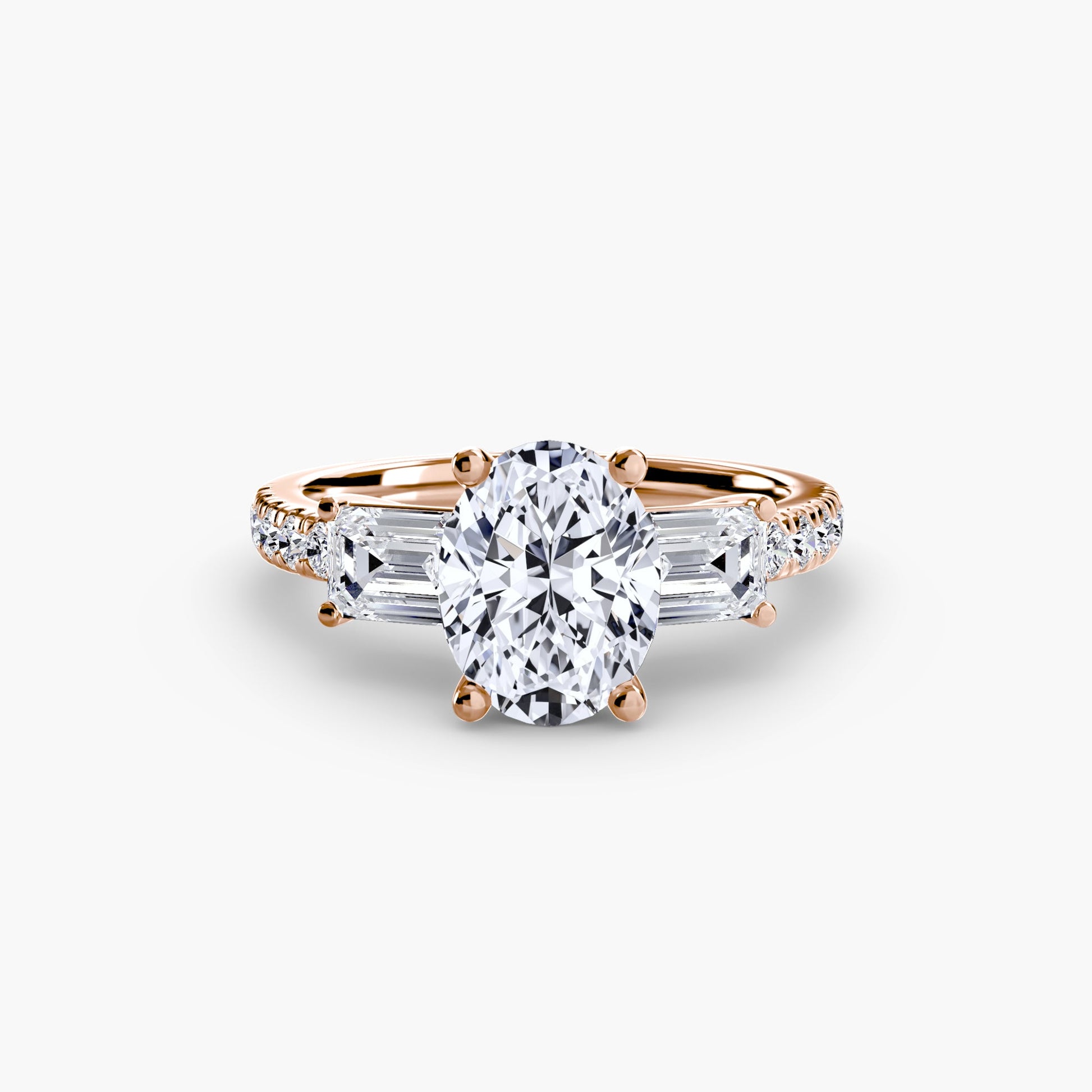 Three-Stone Ring with Pavé Band 4 AG & CO Jewellery