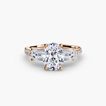 Three-Stone Ring with Pavé Band 4 AG & CO Jewellery