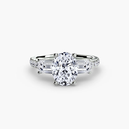 Three-Stone Ring with Pavé Band 4 AG & CO Jewellery