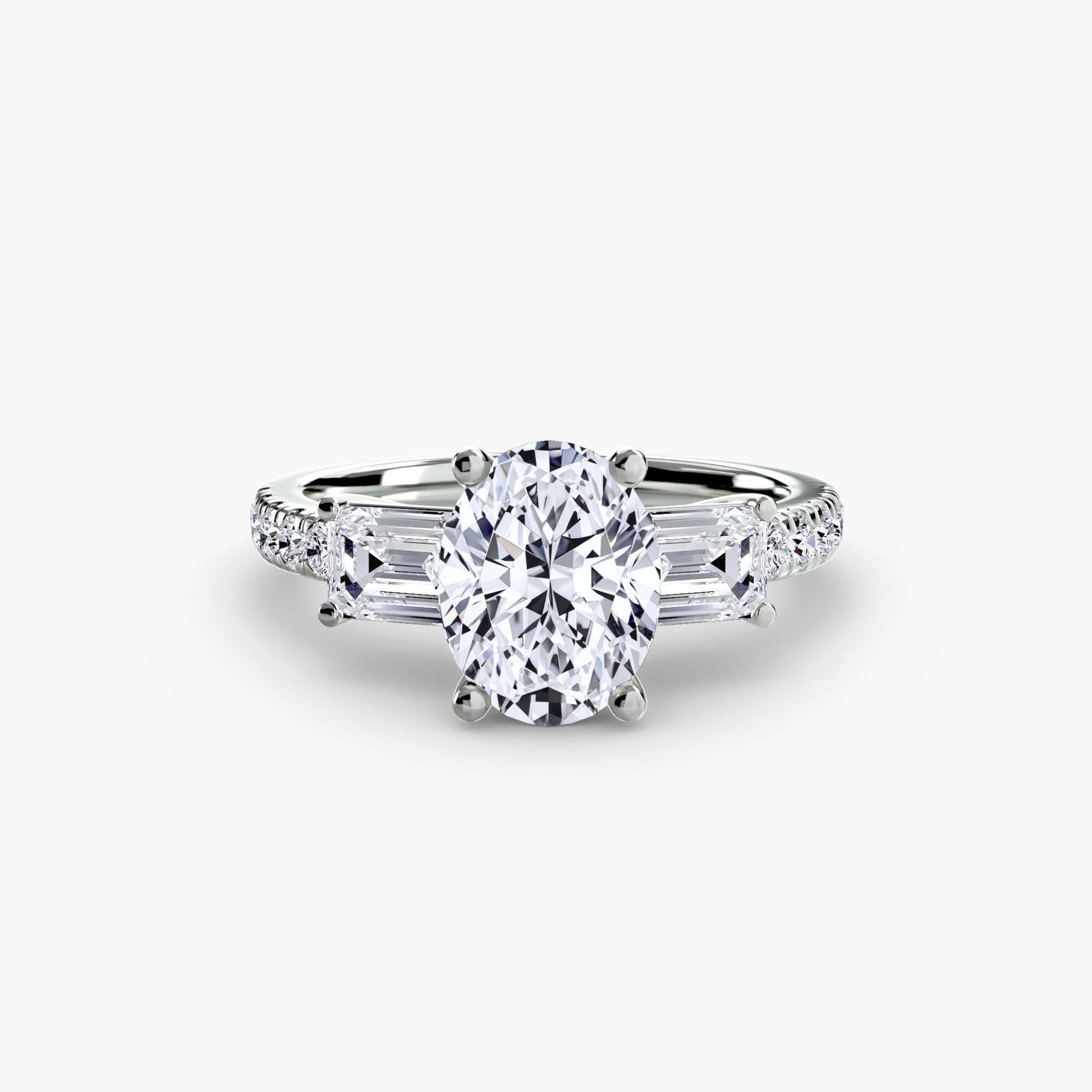 Three-Stone Ring with Pavé Band 4 AG & CO Jewellery