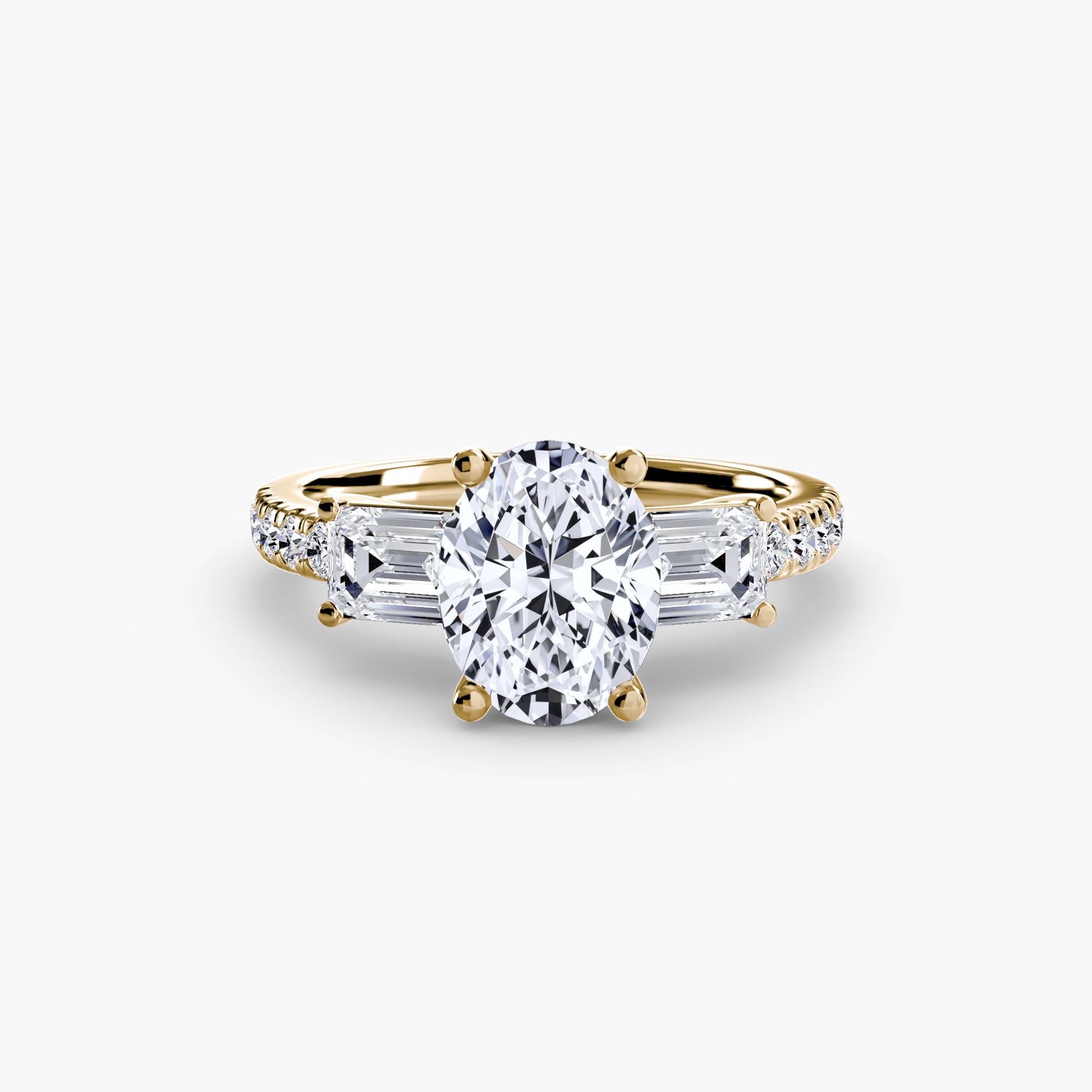 Three-Stone Ring with Pavé Band 4 AG & CO Jewellery