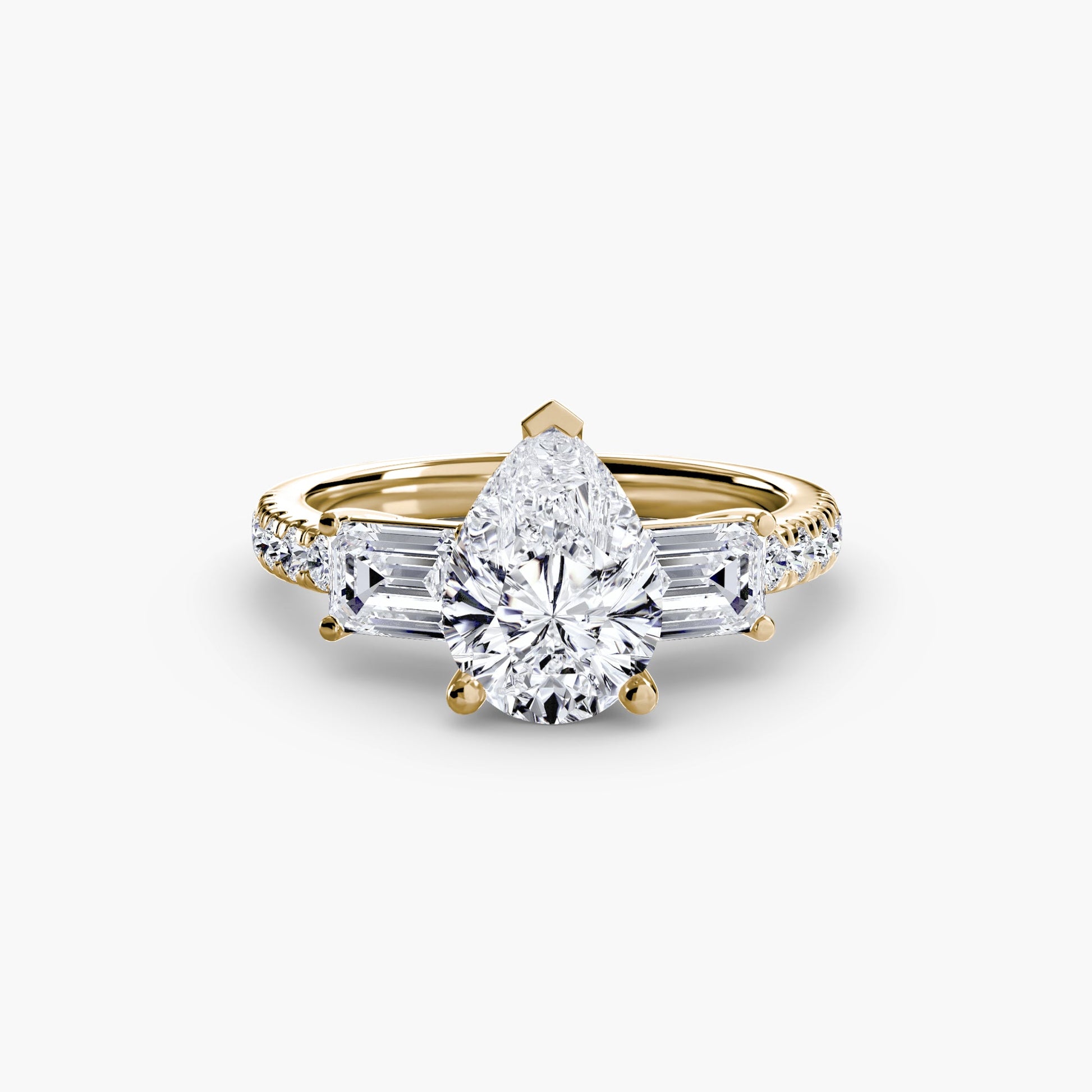 Three-Stone Ring with Pavé Band 4 AG & CO Jewellery