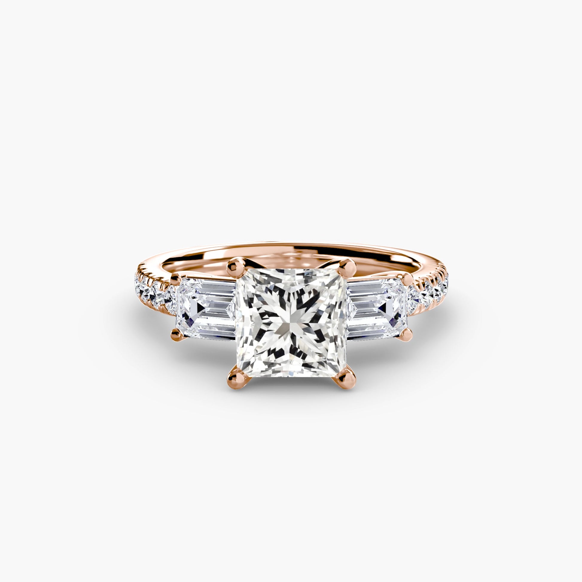 Three-Stone Ring with Pavé Band 4 AG & CO Jewellery