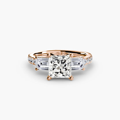 Three-Stone Ring with Pavé Band 4 AG & CO Jewellery