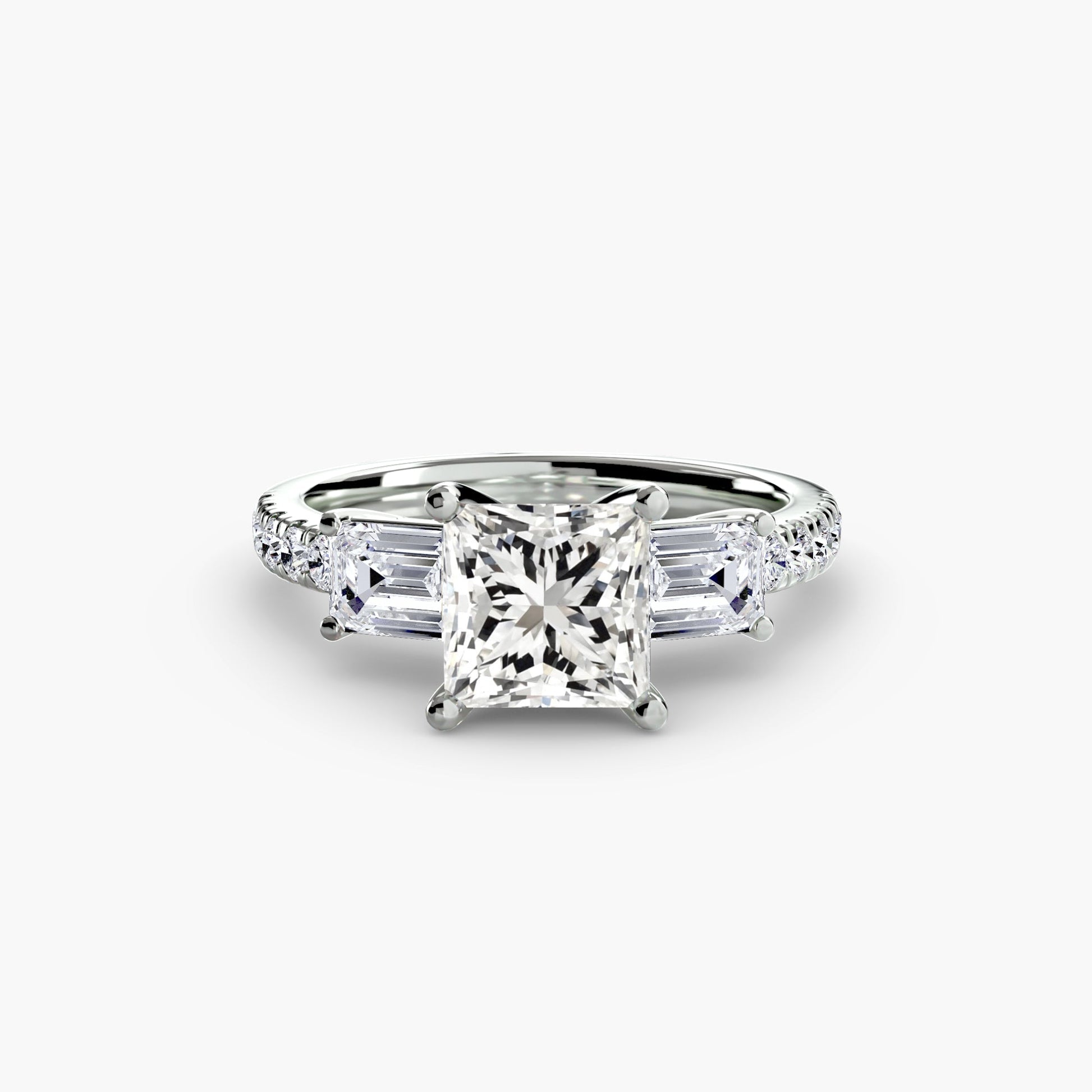 Three-Stone Ring with Pavé Band 4 AG & CO Jewellery