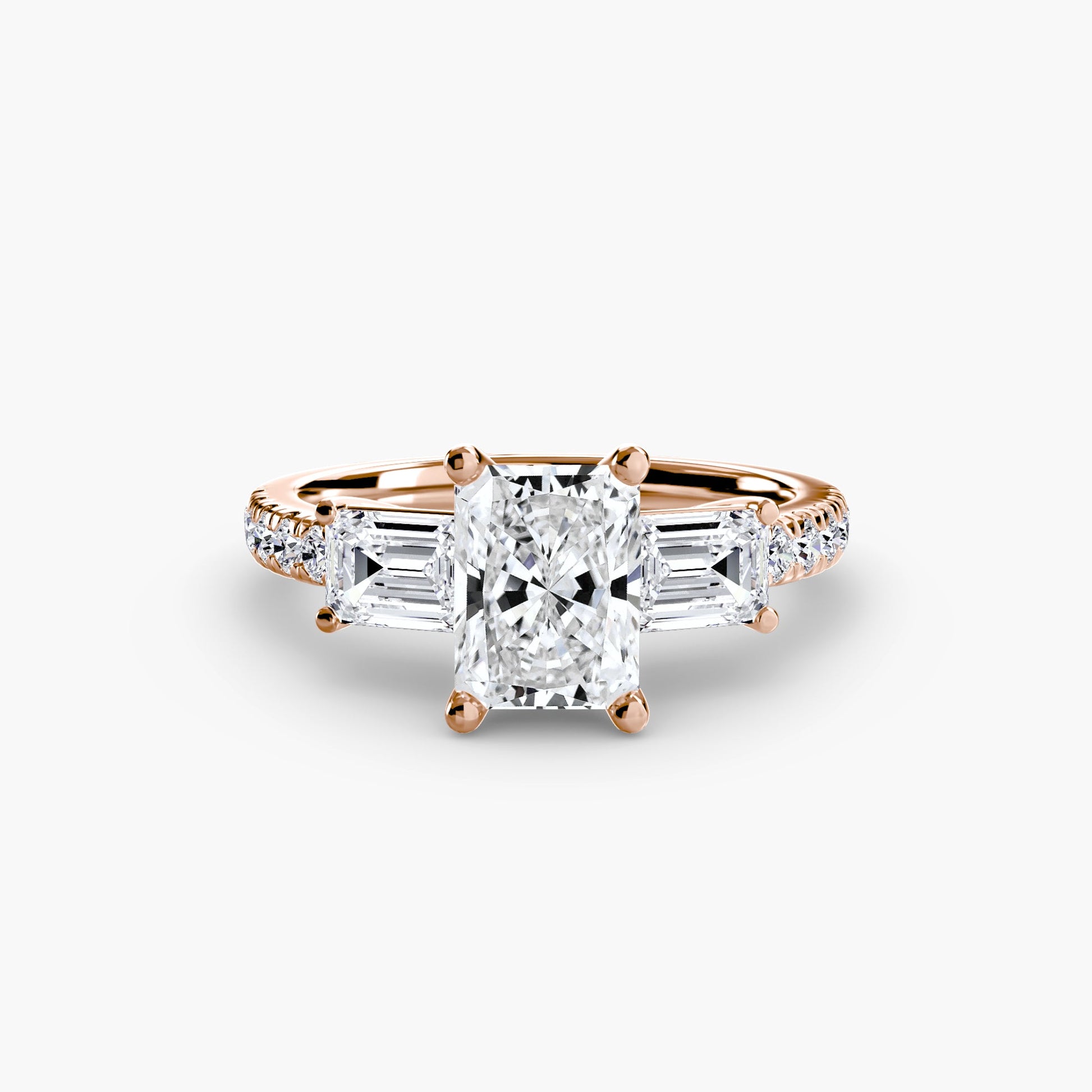 Three-Stone Ring with Pavé Band 4 AG & CO Jewellery