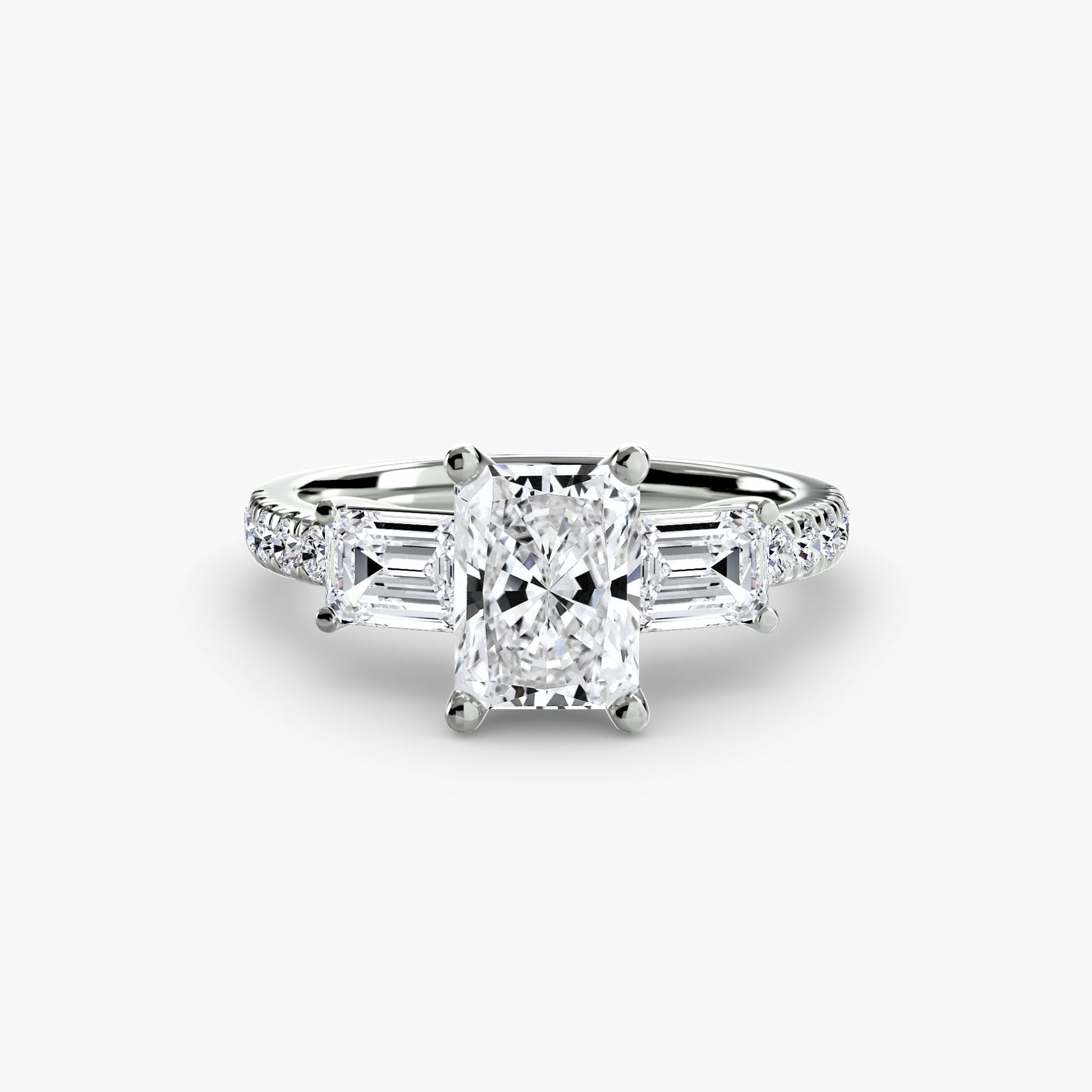 Three-Stone Ring with Pavé Band 4 AG & CO Jewellery