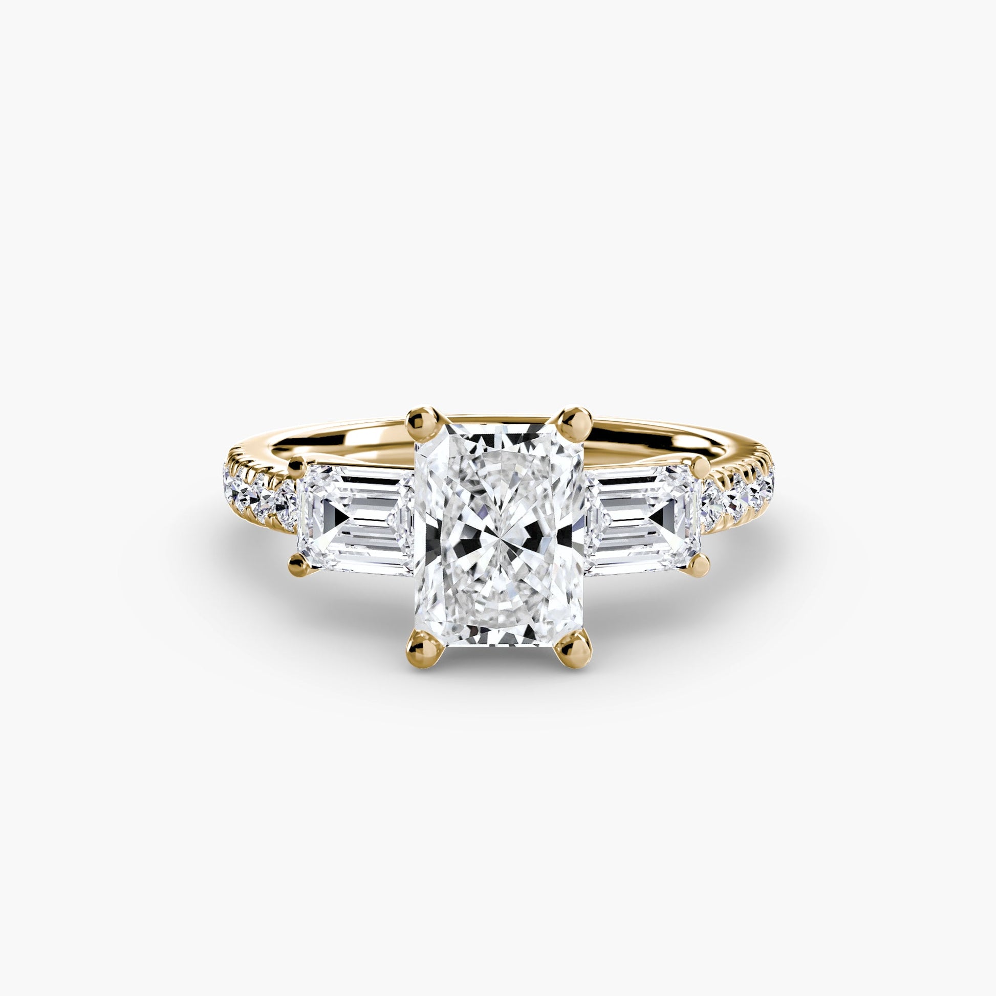 Three-Stone Ring with Pavé Band 4 AG & CO Jewellery