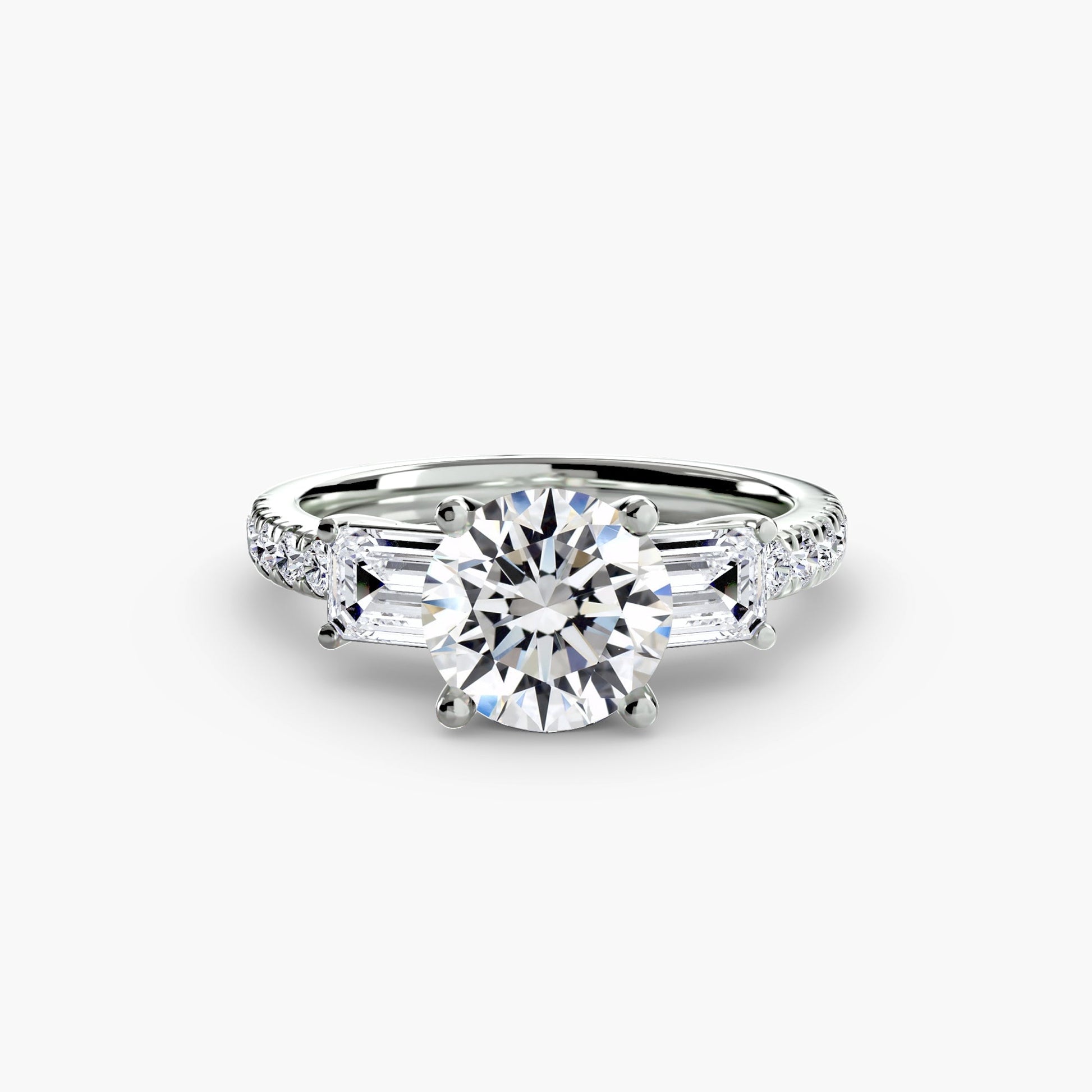 Three-Stone Ring with Pavé Band 4 AG & CO Jewellery