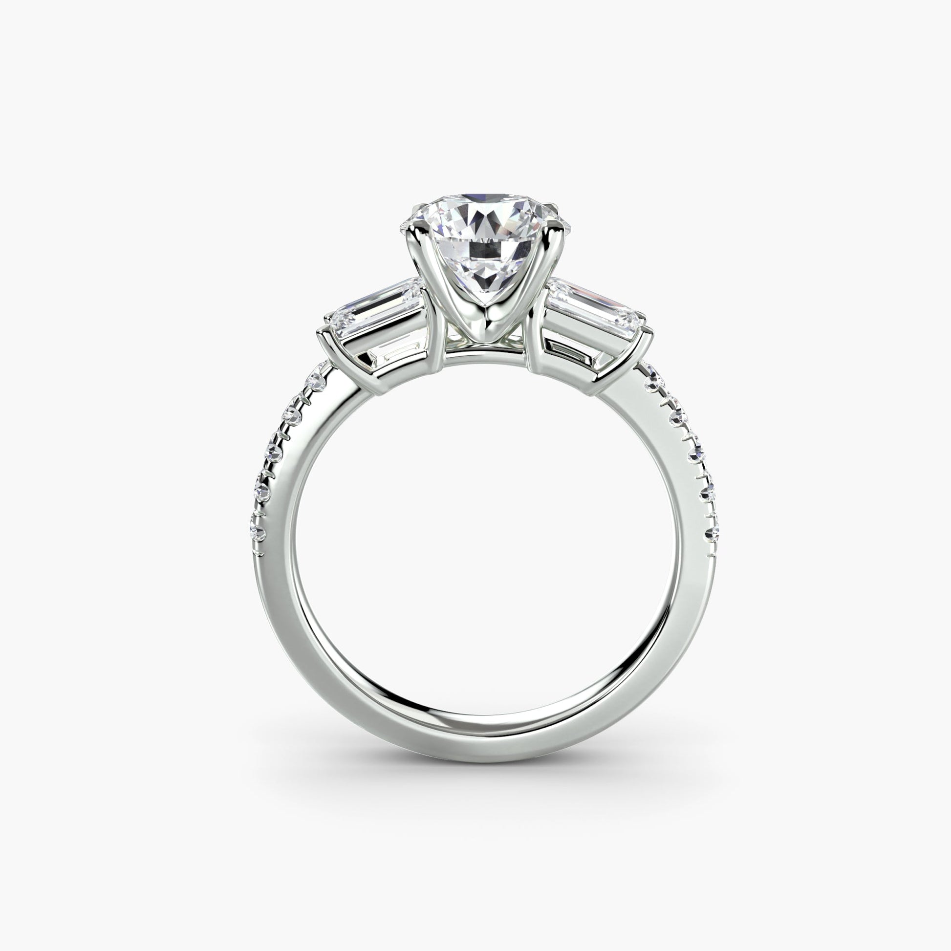 Three-Stone Ring with Pavé Band 4 AG & CO Jewellery