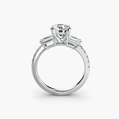 Three-Stone Ring with Pavé Band 4 AG & CO Jewellery