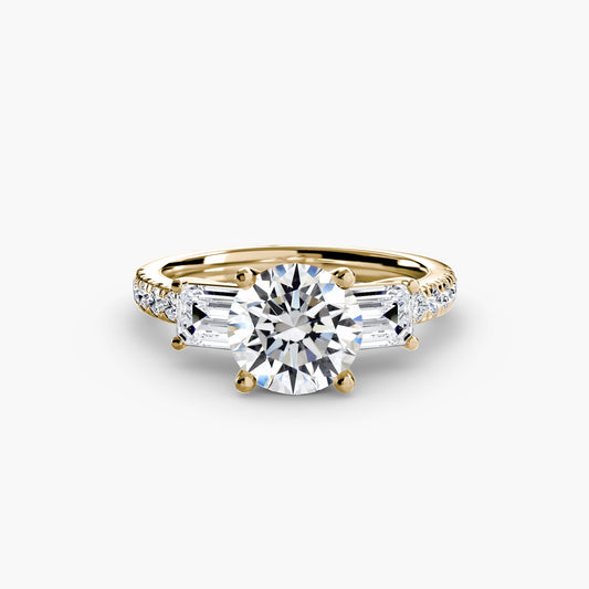 Three-Stone Ring with Pavé Band 4 AG & CO Jewellery
