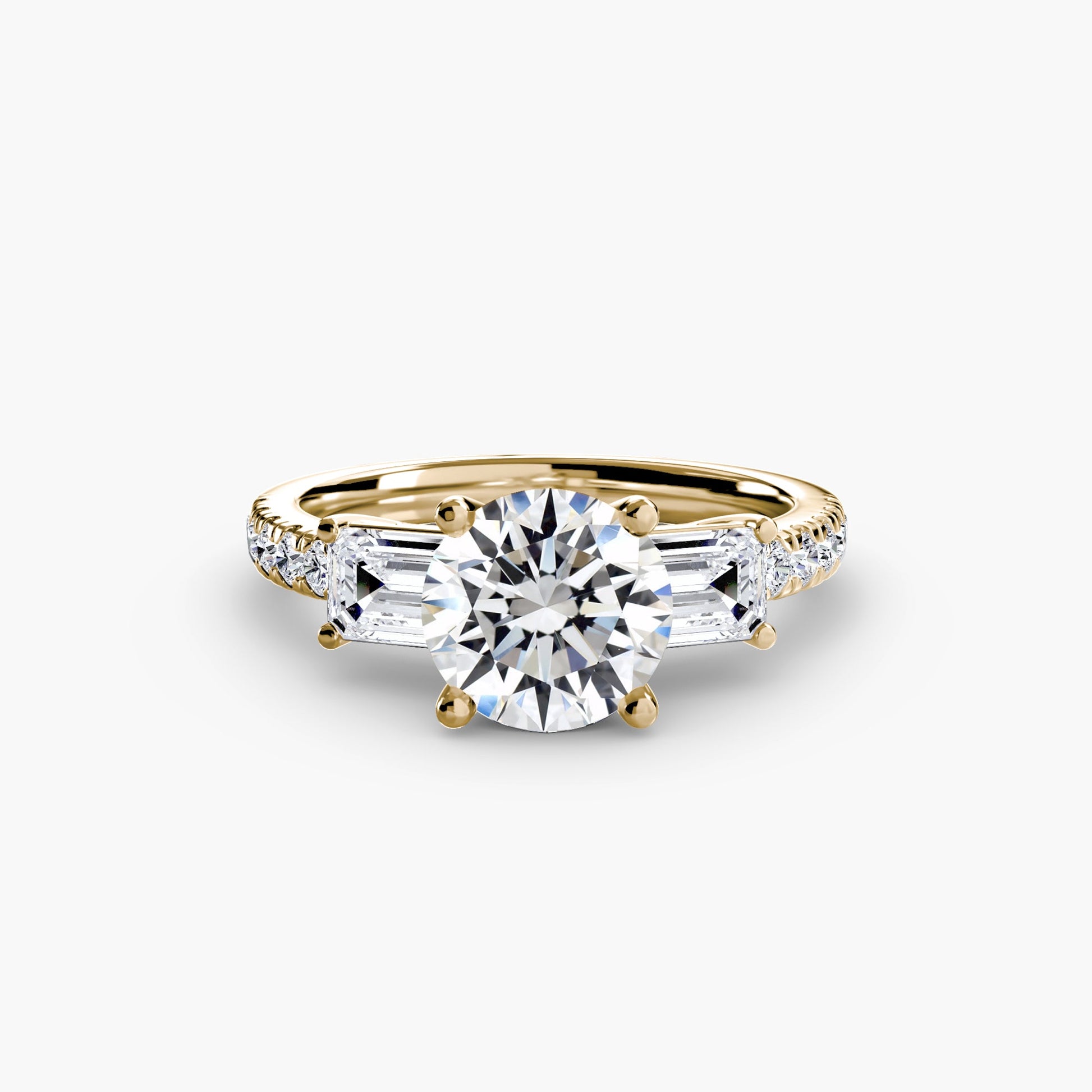 Three-Stone Ring with Pavé Band 4 AG & CO Jewellery