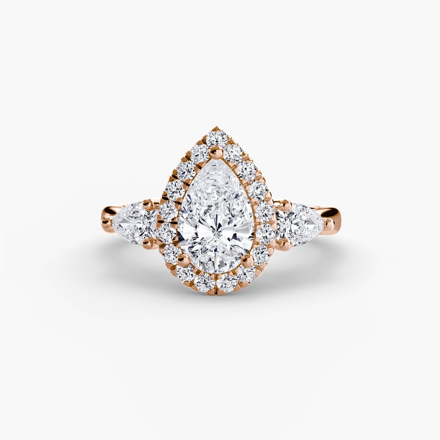three-stone ring with halo ag & co jewellery