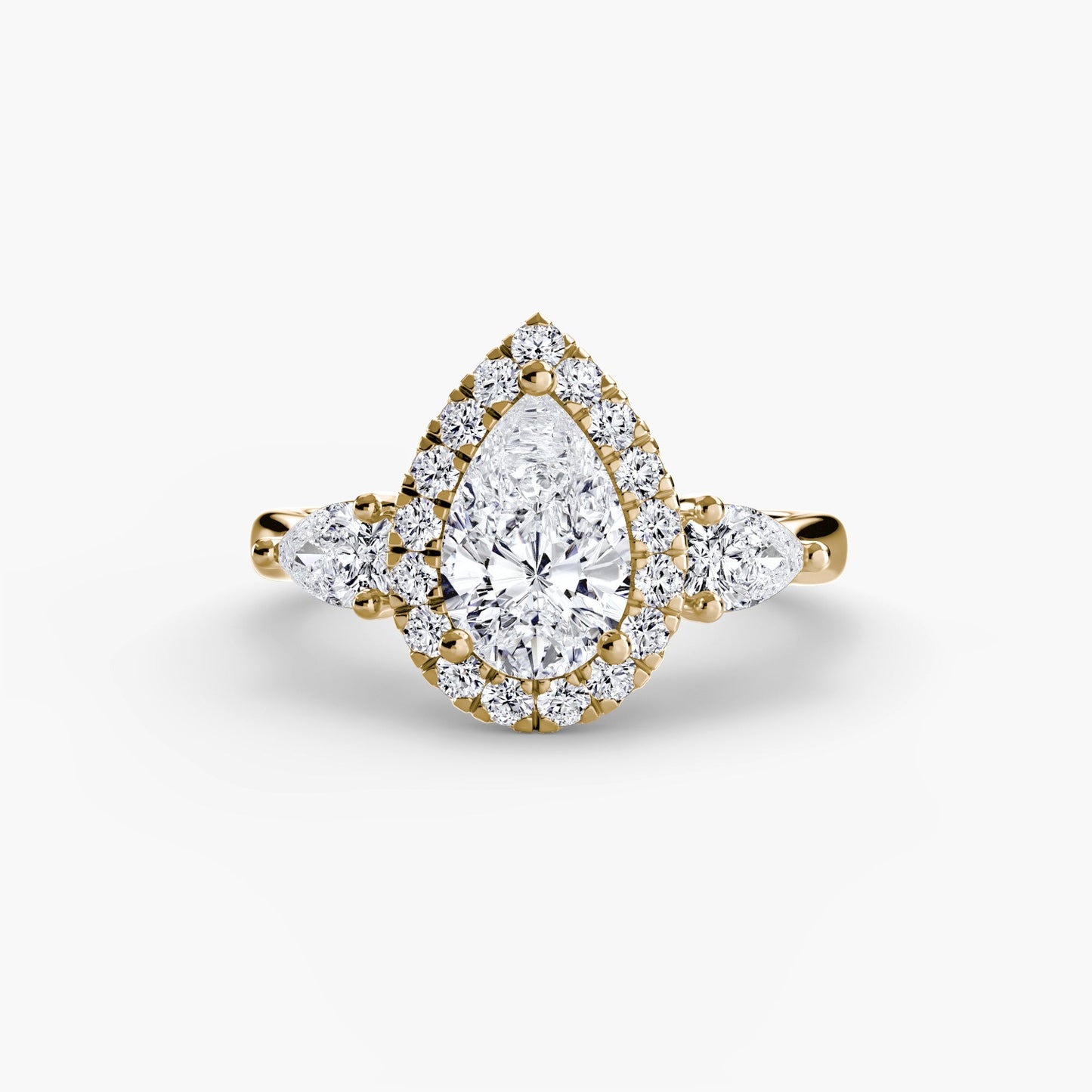 three-stone ring with halo ag & co jewellery
