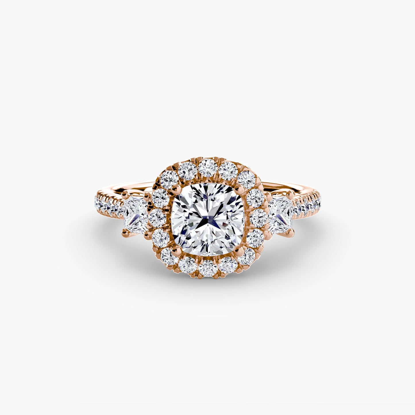 three-stone ring with halo 2 ag & co jewellery